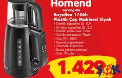 HOMEND ROTALTEA 1756H ÇAY MAKİNESİ fiyat ve kampanya bilgisi